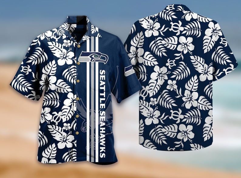 Seattle Seahawks Hawaiian Shirt Tropical Aloha Button Up