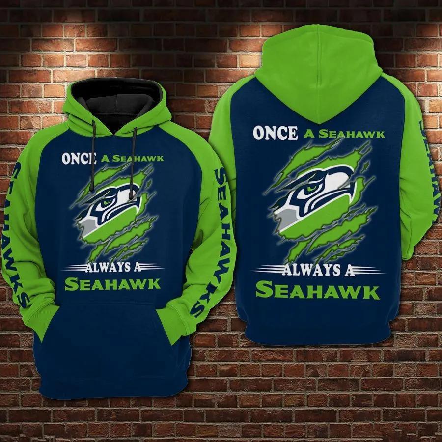Seattle Seahawks Nfl Football Once A Seahawks NFL 3D All Over Print Hoodie