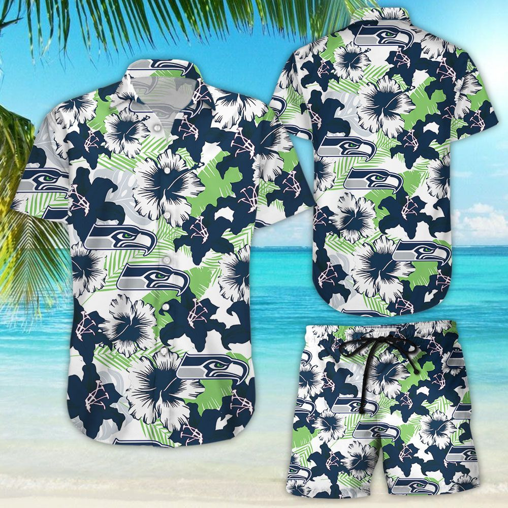 Seattle Seahawks Nfl Hawaiian Shirt Tropical Aloha Button Up
