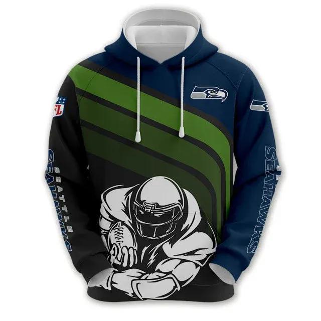Seattle Seahawks Run Ball NFL 3D All Over Print Hoodie