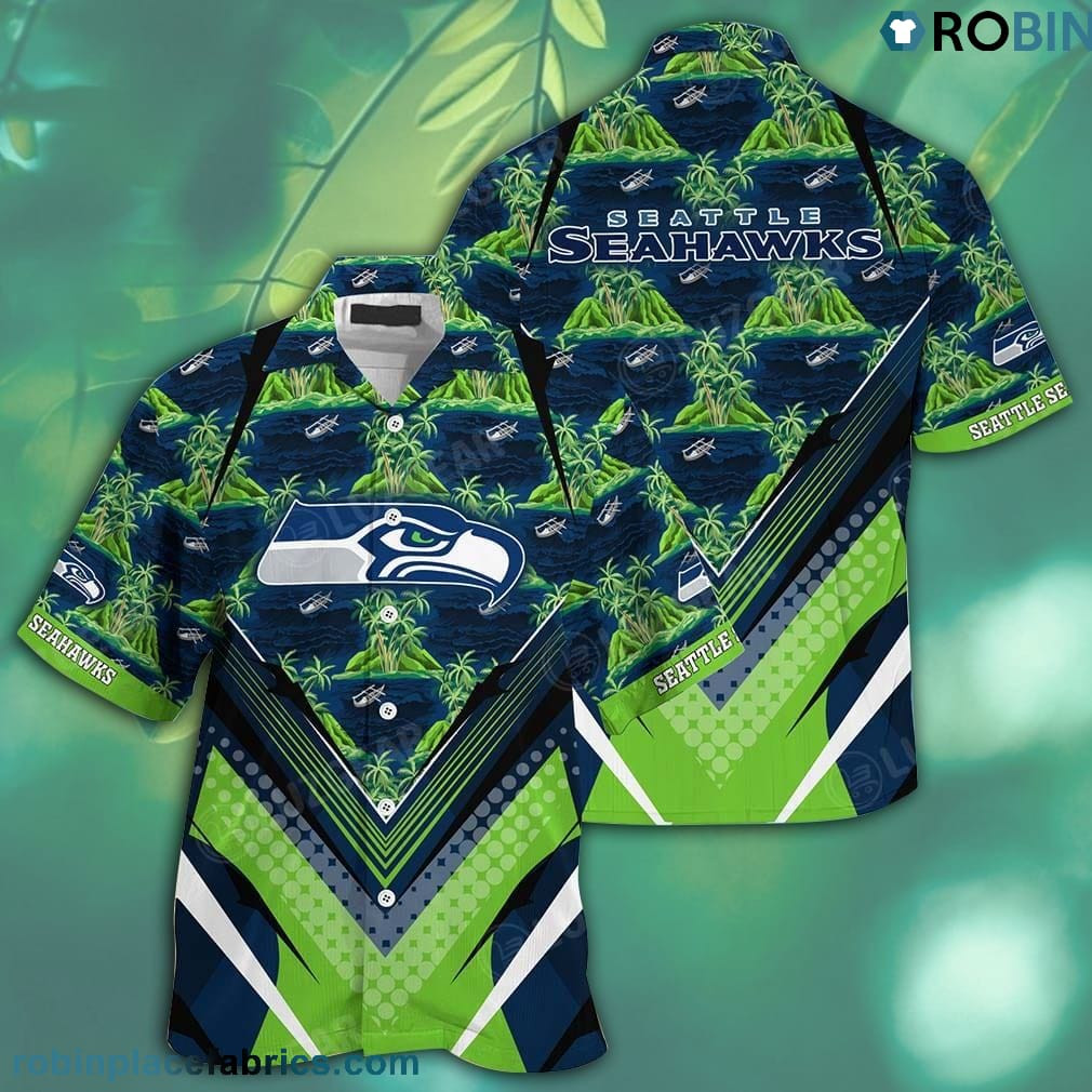 Seattle Seahawks Team Hawaiian Shirt Tropical Aloha Button Up