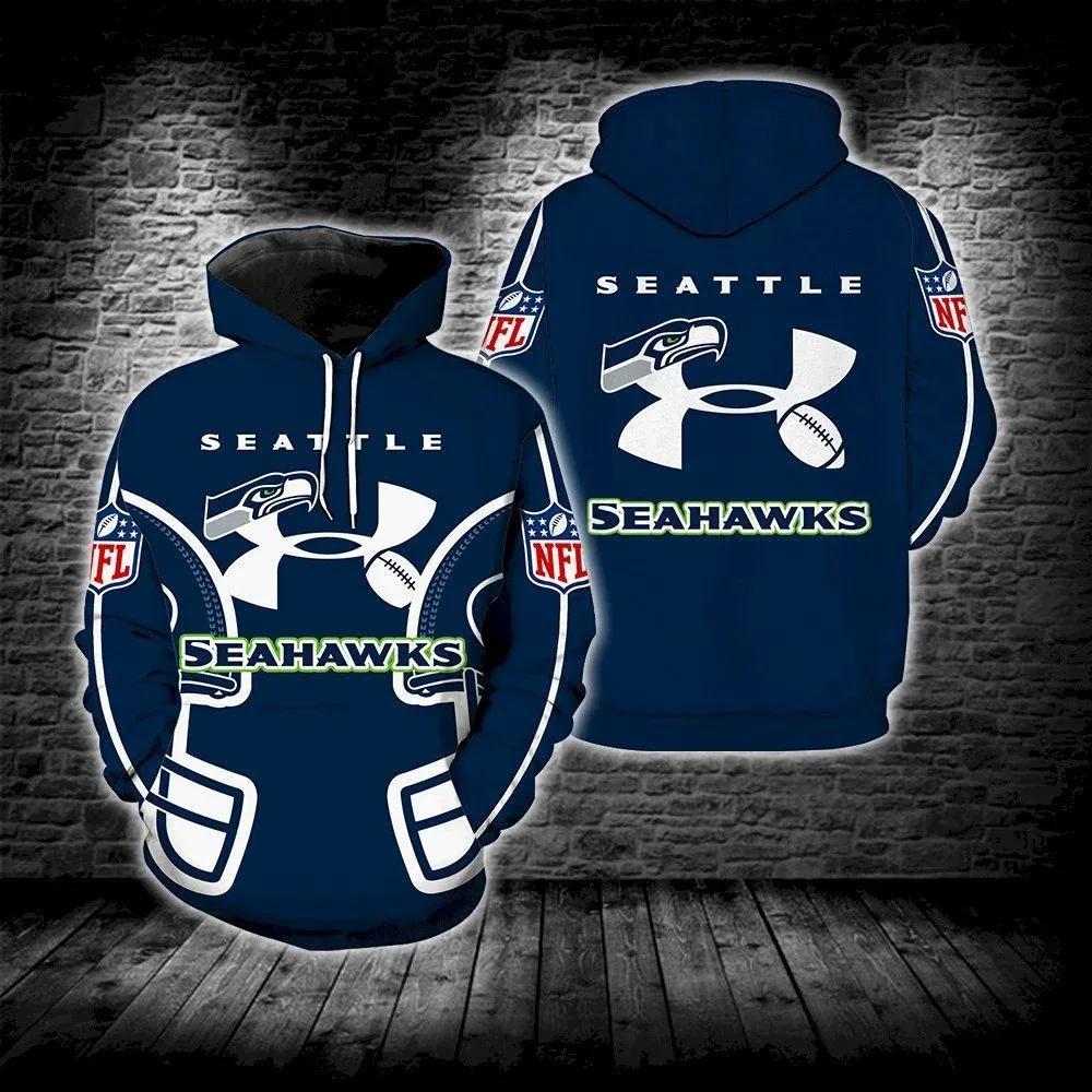 Seattle Seahawks Under Armour NFL 3D All Over Print Hoodie
