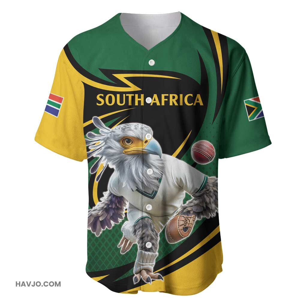 Secretary Bird South Africa Cricket Custom Unique Pattern Baseball Jersey