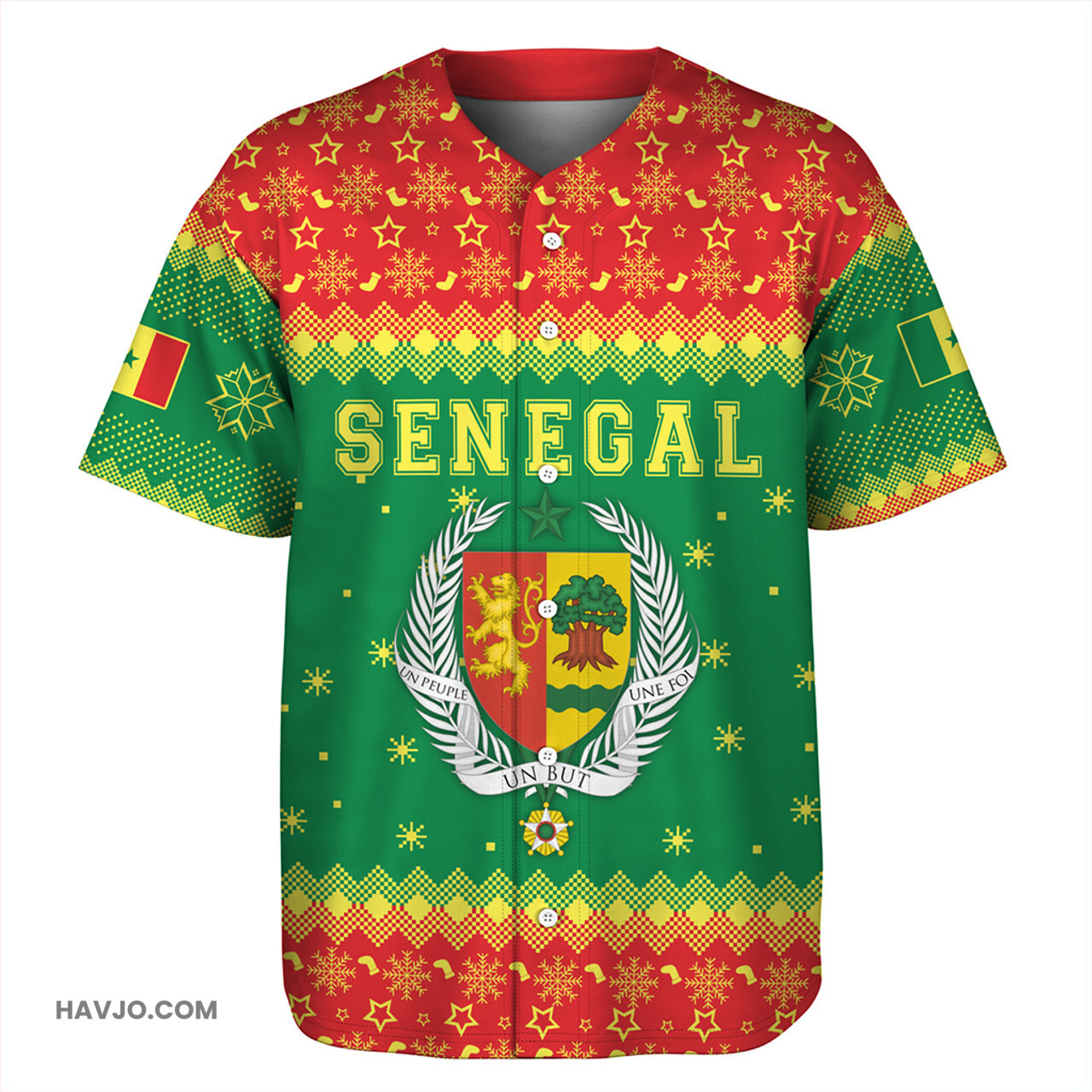 Senegal Christmas Coat of Arms Baseball Jersey