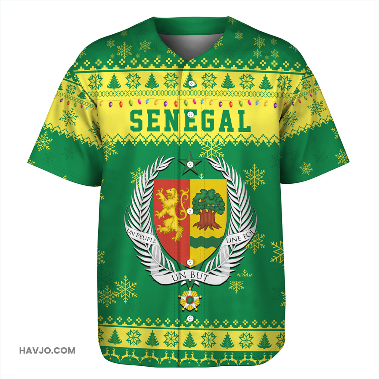 Senegal Christmas Style Pattern Baseball Jersey