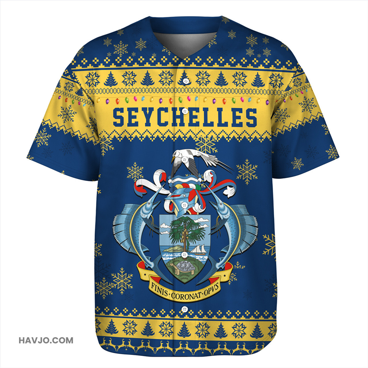 Seychelles Christmas Style Pattern Baseball Jersey