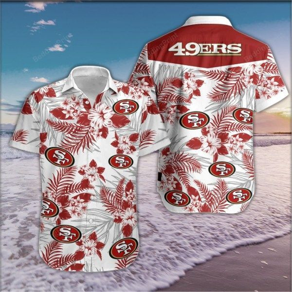 Sf 49ers Hawaiian Shirt Tropical Aloha Button Up