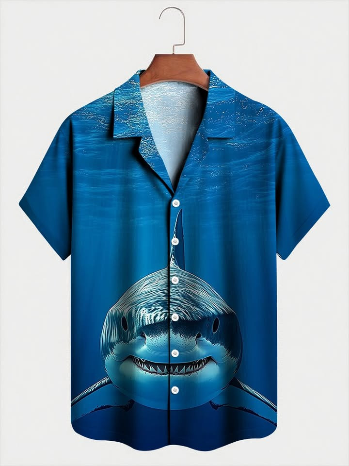 Shark Amity Island 1975 Hawaiian Shirt Themed Movie Aloha Shirt Fan Merch Apparel
