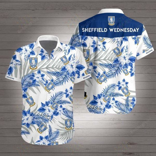 Sheffield Wednesday Hawaiian Shirt Tropical Aloha Button Up