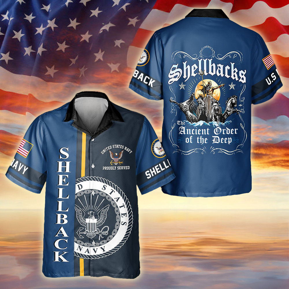 Shellback Ancient US Navy 250th Birthday Hawaiian Shirt 250 Years Of Service Gift