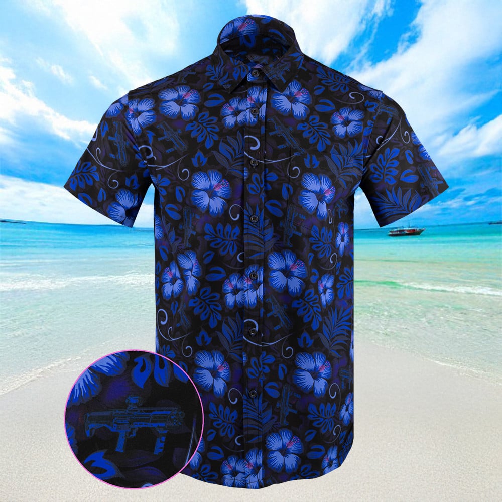 Shotgun Safari Blue Hawaiian Shirt Summer Button Up Best Gifts For Son