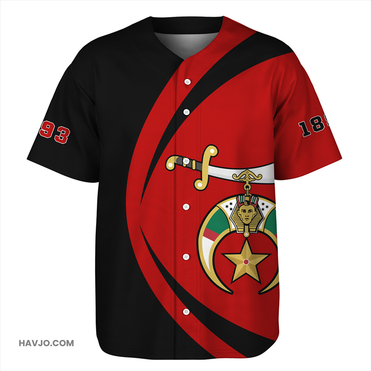 Shriners Circle Style Baseball Jersey