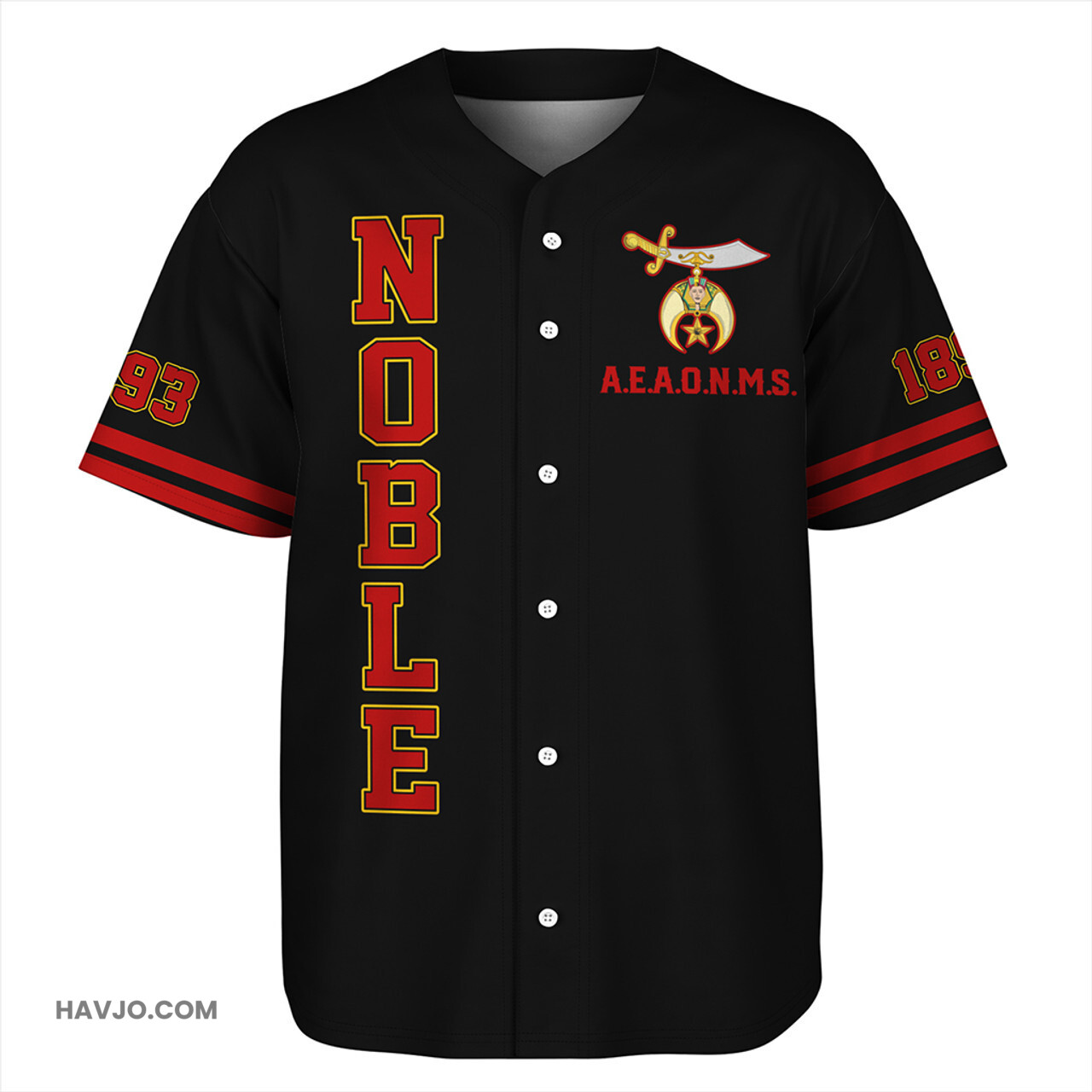 Shriners Nobles Letter Baseball Jersey