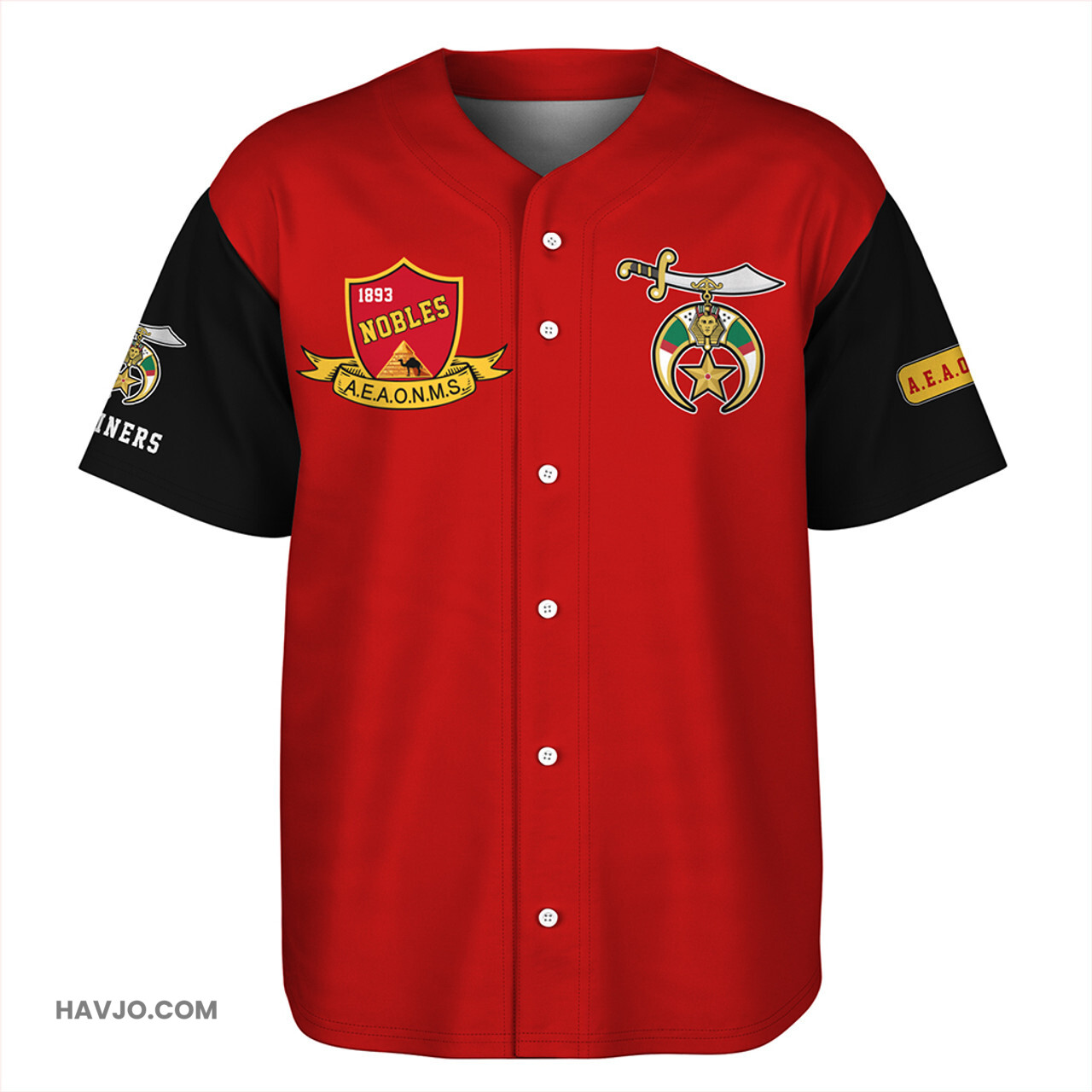 Shriners Shriners Nobles Mystic Founded 1893 Baseball Jersey