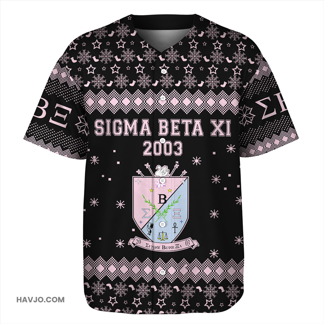 Sigma Beta Xi Christmas Mascot Greek Life Baseball Jersey