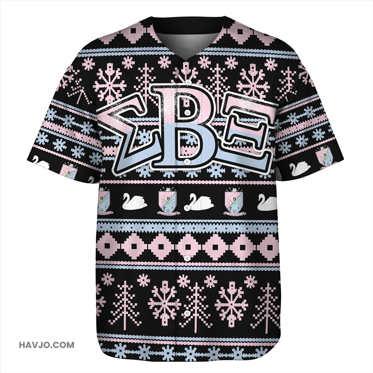 Sigma Beta Xi Christmas Style Grunge Baseball Jersey