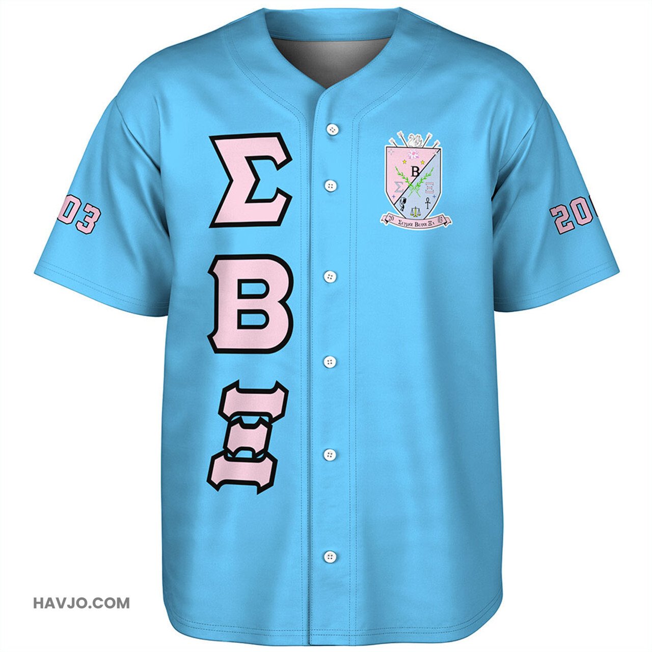 Sigma Beta Xi Letter Color Baseball Jersey
