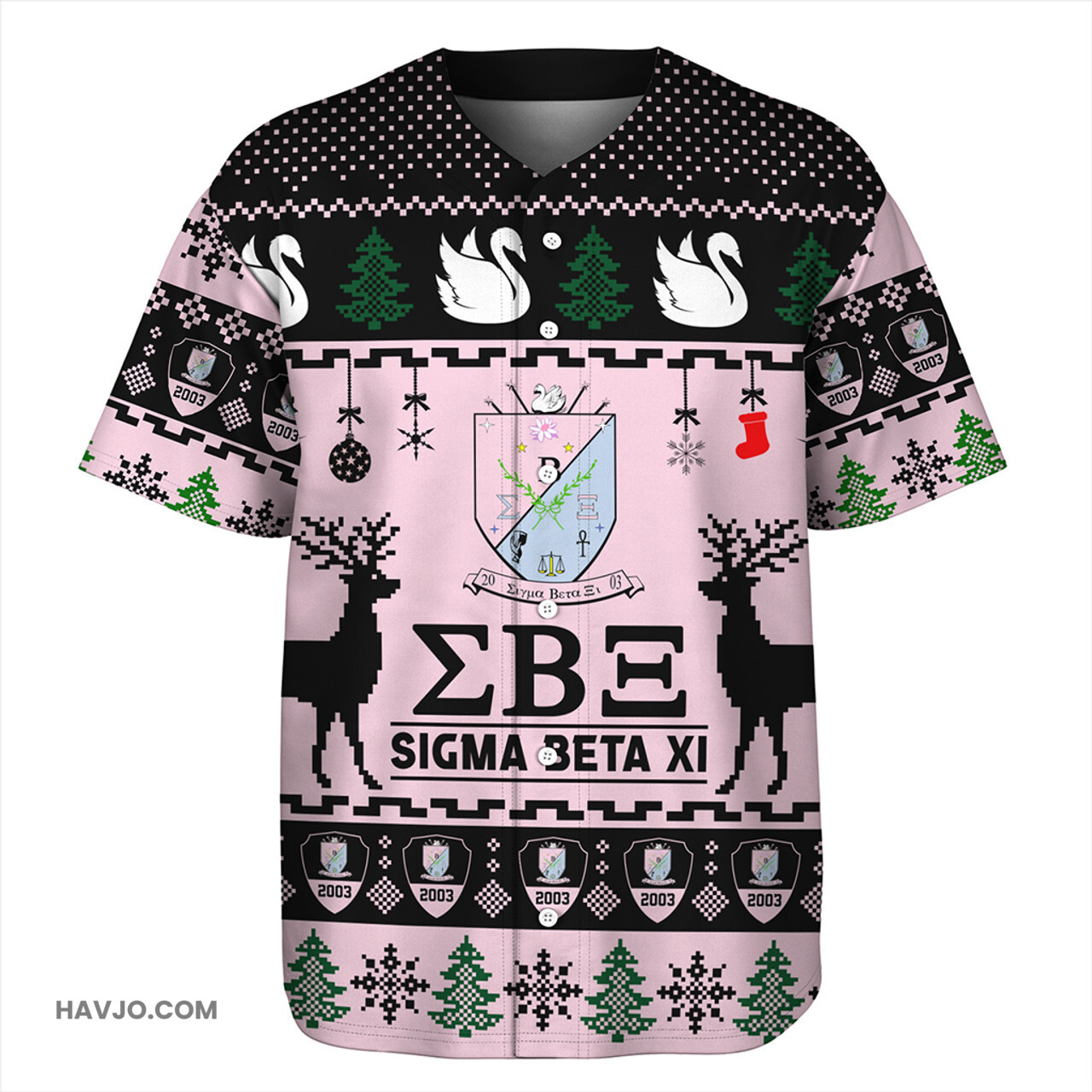 Sigma Beta Xi Lux Christmas Baseball Jersey