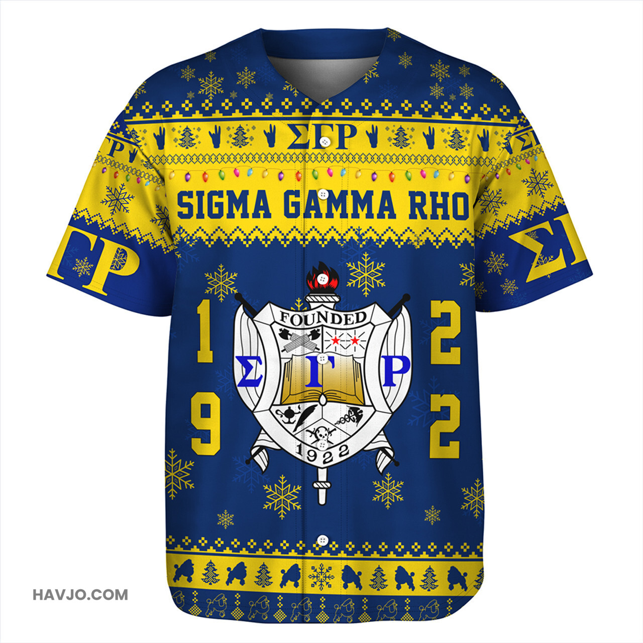 Sigma Gamma Rho Christmas Style Pattern Baseball Jersey