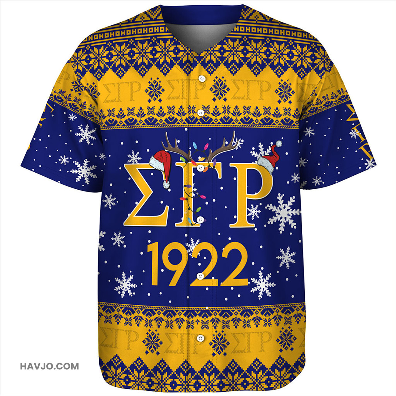 Sigma Gamma Rho Christmas Symbols Design Baseball Jersey