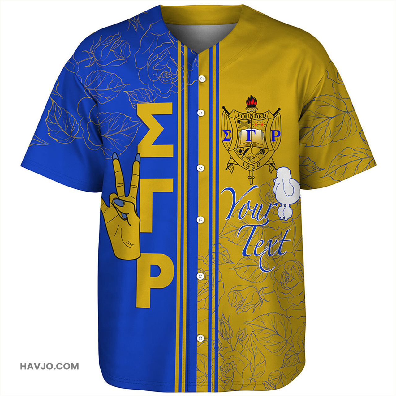 Sigma Gamma Rho Custom Rhoyalty Rose Style Baseball Jersey