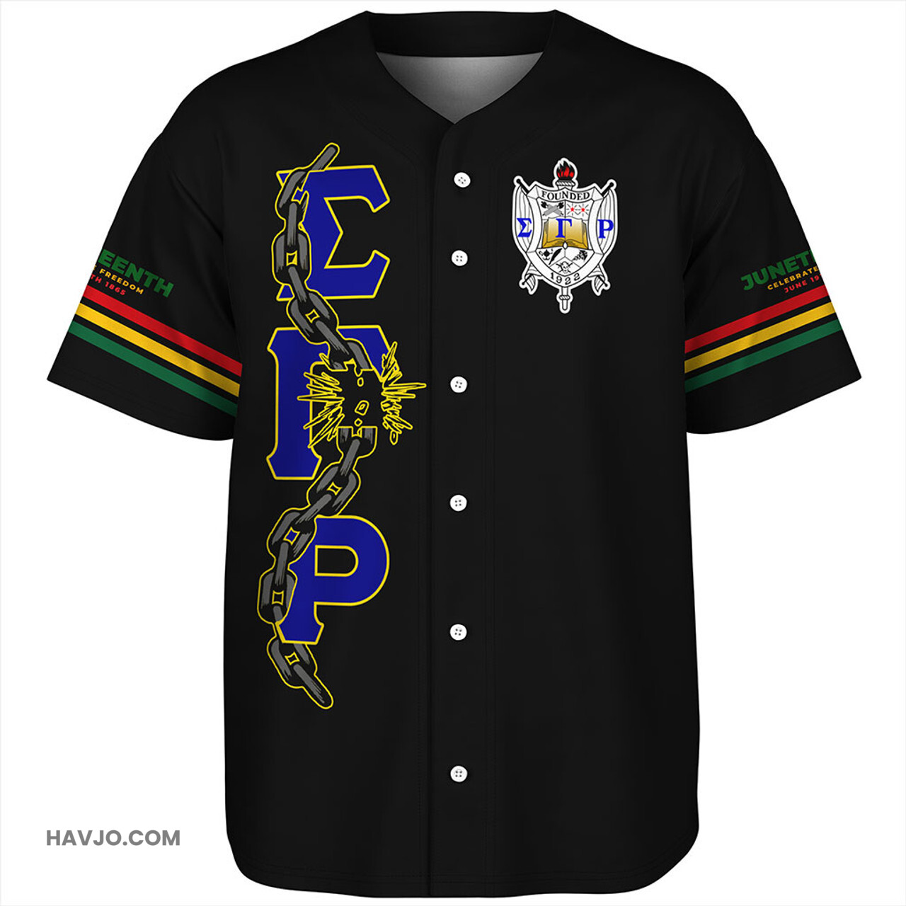 Sigma Gamma Rho Juneteenth Chain Freedom Day Baseball Jersey
