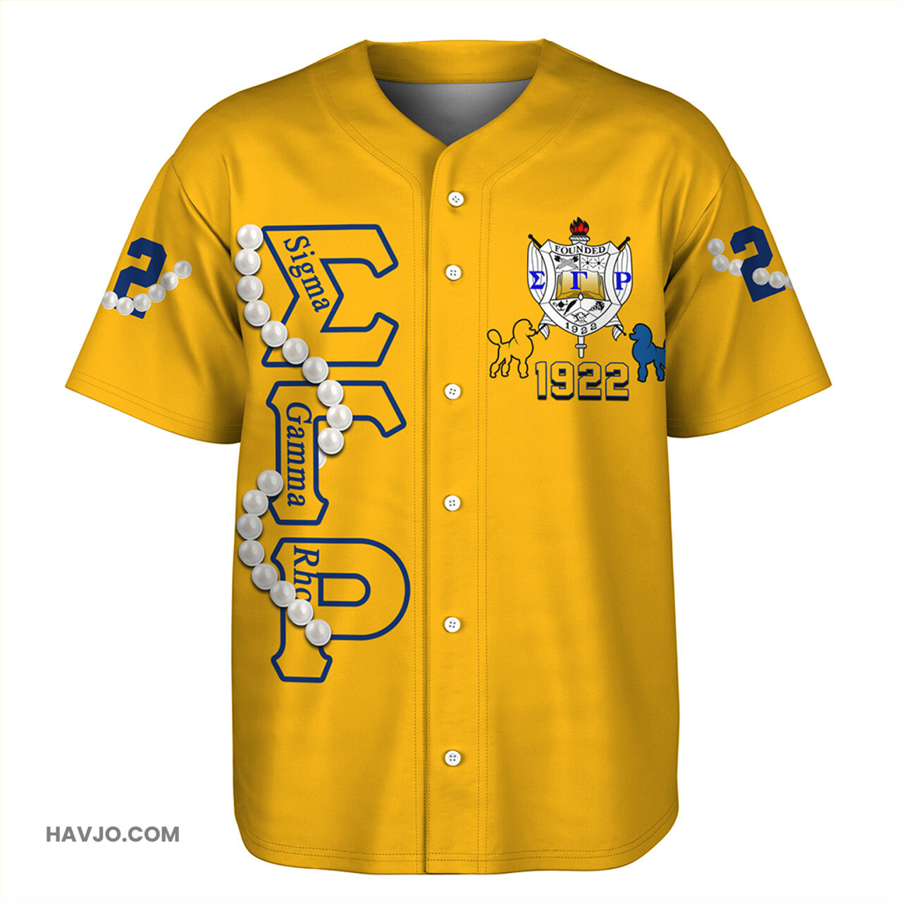 Sigma Gamma Rho Pearls Yellow Baseball Jersey
