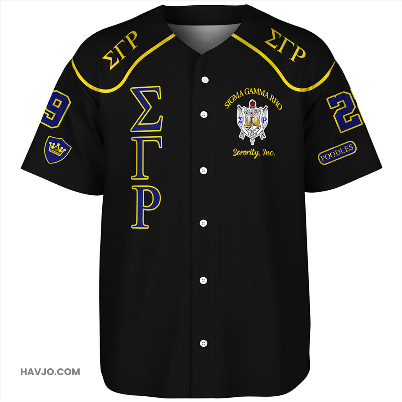 Sigma Gamma Rho Sorority Poodles Baseball Jersey
