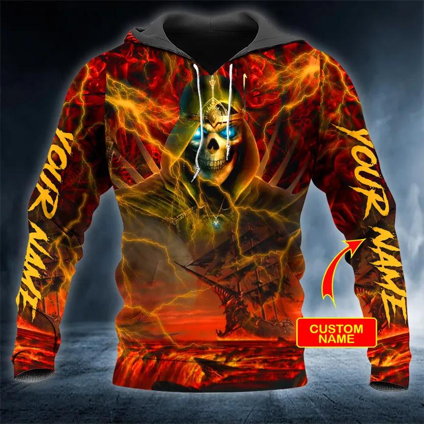 Skeleton Holding Book Heroes Skull Custom 3D All Over Print Hoodie