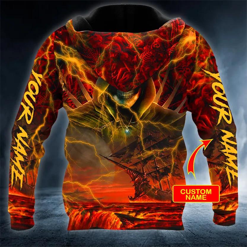 Alternative view of Skeleton Holding Book Heroes Skull Custom 3D All Over Print Hoodie