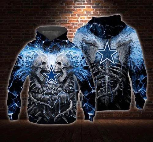Skull Dallas Cowboys Dallas Cowboys NFL 3D All Over Print Hoodie