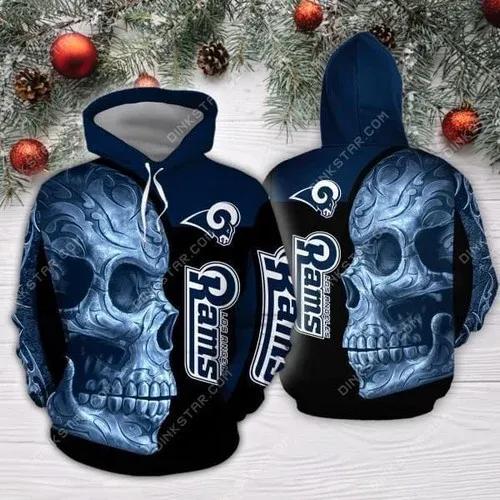 Skull Los Angeles Rams NFL 3D All Over Print Hoodie