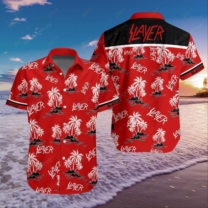 Slayer Band Hawaiian Shirt Tropical Aloha Button Up