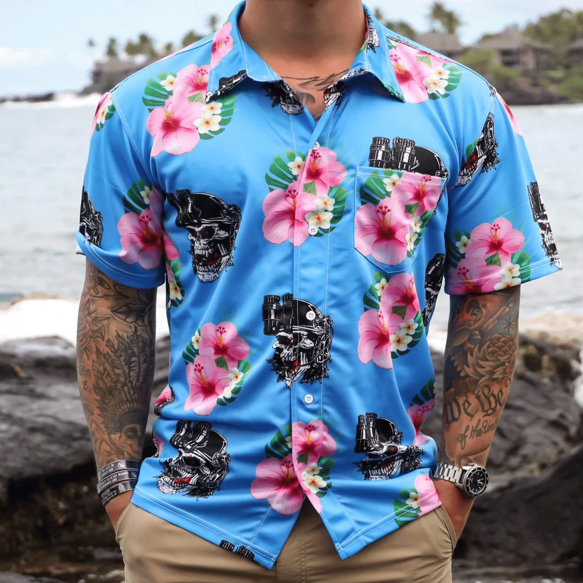 Slayer Band Hawaiian Shirt Tropical Aloha Button Up