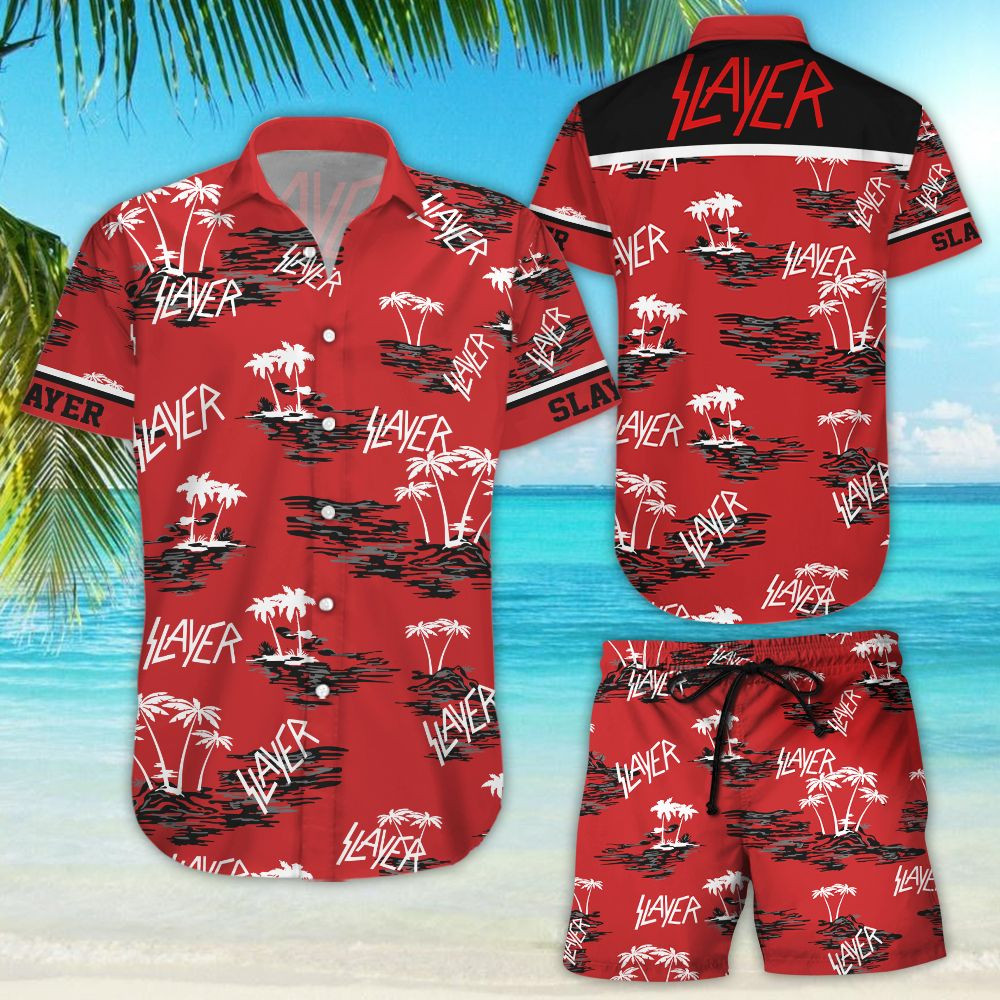 Slayer Band Hawaiian Shirt Tropical Aloha Button Up