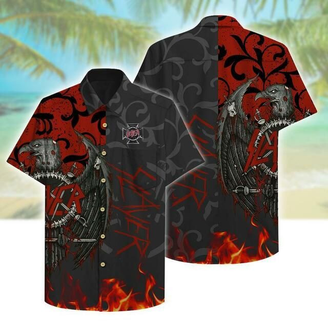 Slayer Hawaiian V Hawaiian Shirt Tropical Aloha Button Up