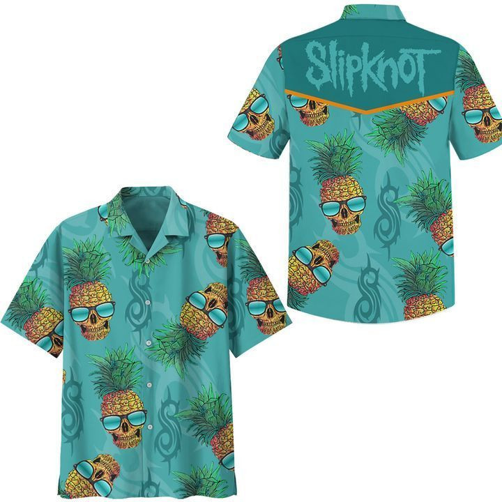 Slipknot Green Hawaiian Shirt Tropical Aloha Button Up