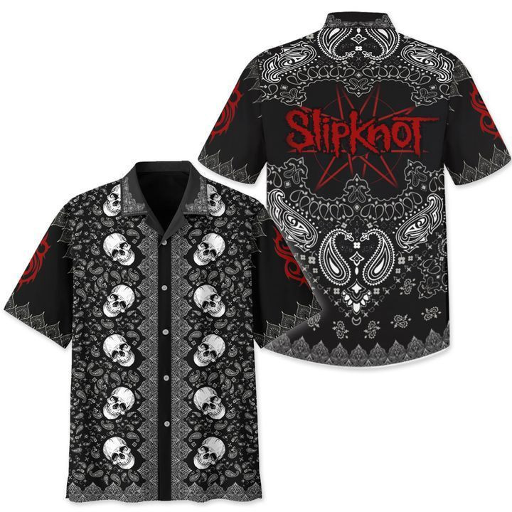 Slipknot Paisley Pattern Hawaiian Shirt Tropical Aloha Button Up