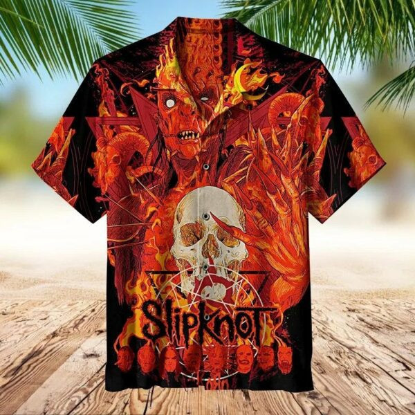 Slipknot Rock Band Gift For Fans Hawaiian Shirt Tropical Aloha Button Up