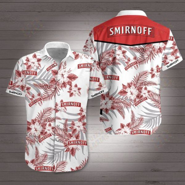 Smirnoff Hawaiian Shirt Tropical Aloha Button Up