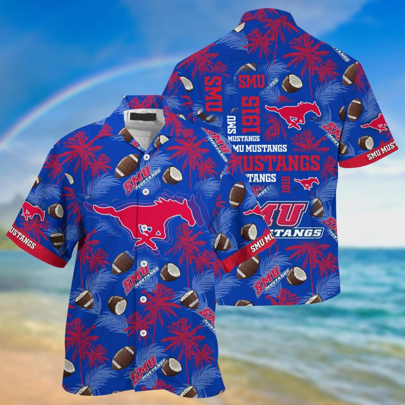 Smu Mustangs Ncaa Hawaiian Shirt Tropical Aloha Button Up