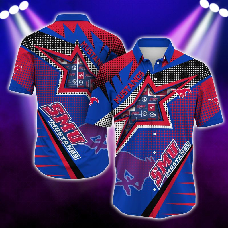 Smu Mustangs Ncaa Hawaiian Shirt Tropical Aloha Button Up