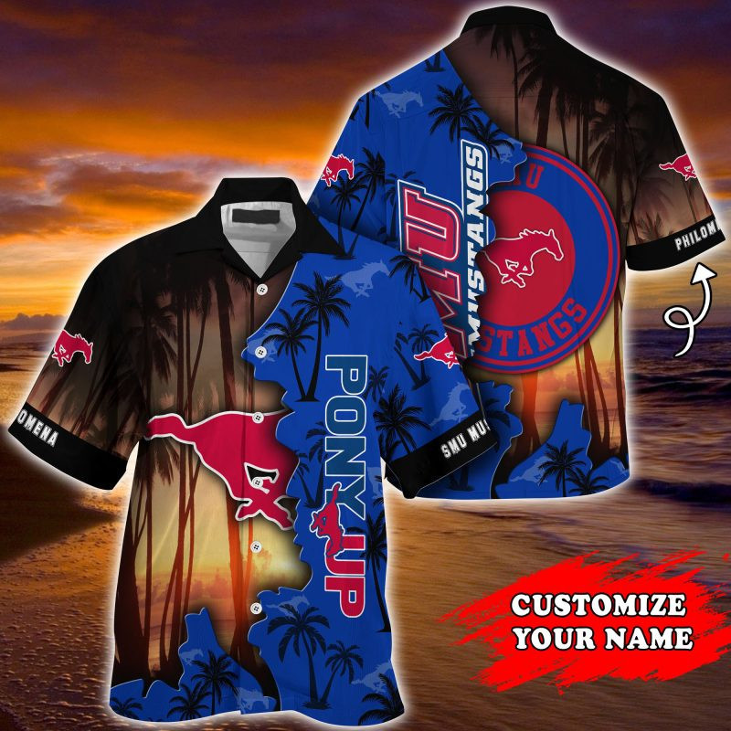 Smu Mustangs Ncaa Personalized Summer Hawaiian Shirt Tropical Aloha Button Up