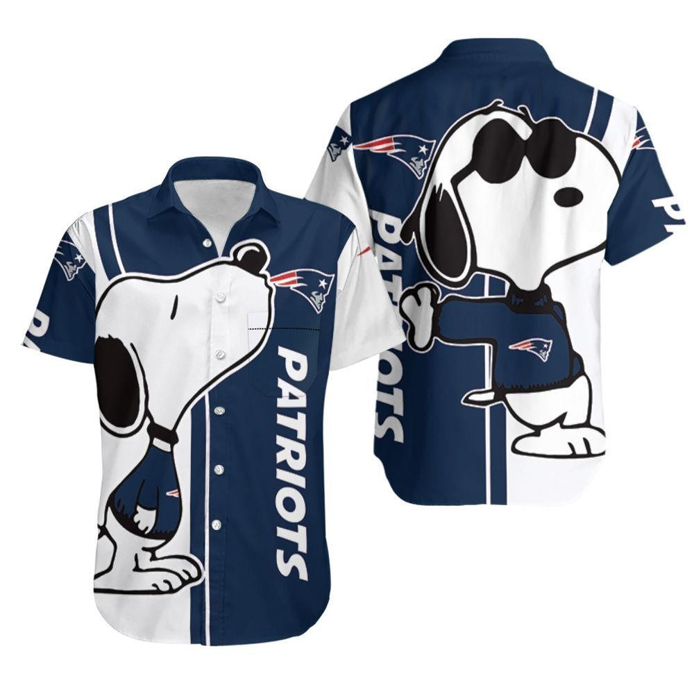 Snoopy Kiss Logo New England Patriots Hawaiian Shirt Tropical Aloha Button Up