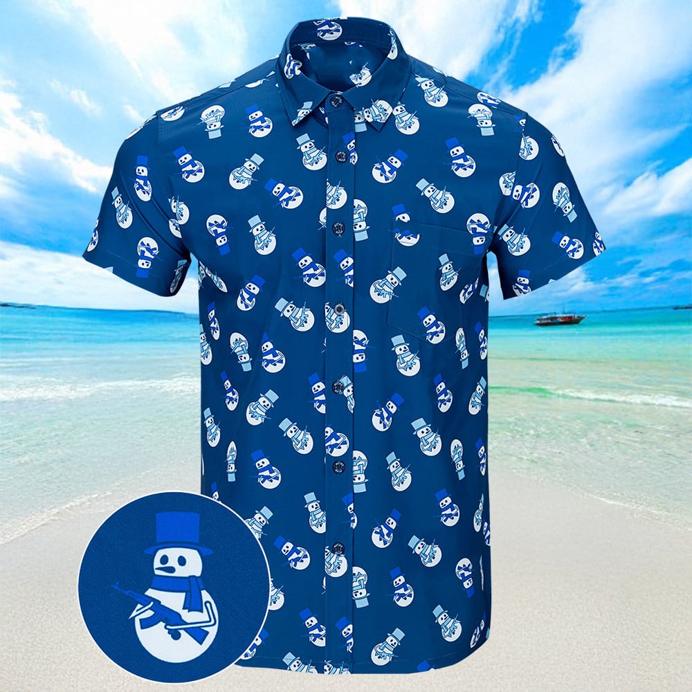 Snowman Hawaiian Shirt Mens Button Down Summer Shirts Gifts For Uncle