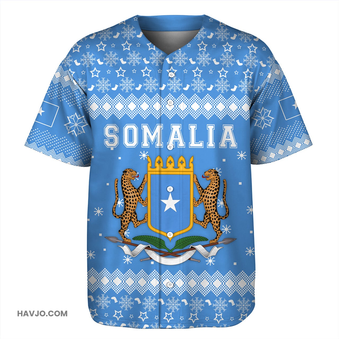 Somalia Christmas Coat of Arms Baseball Jersey