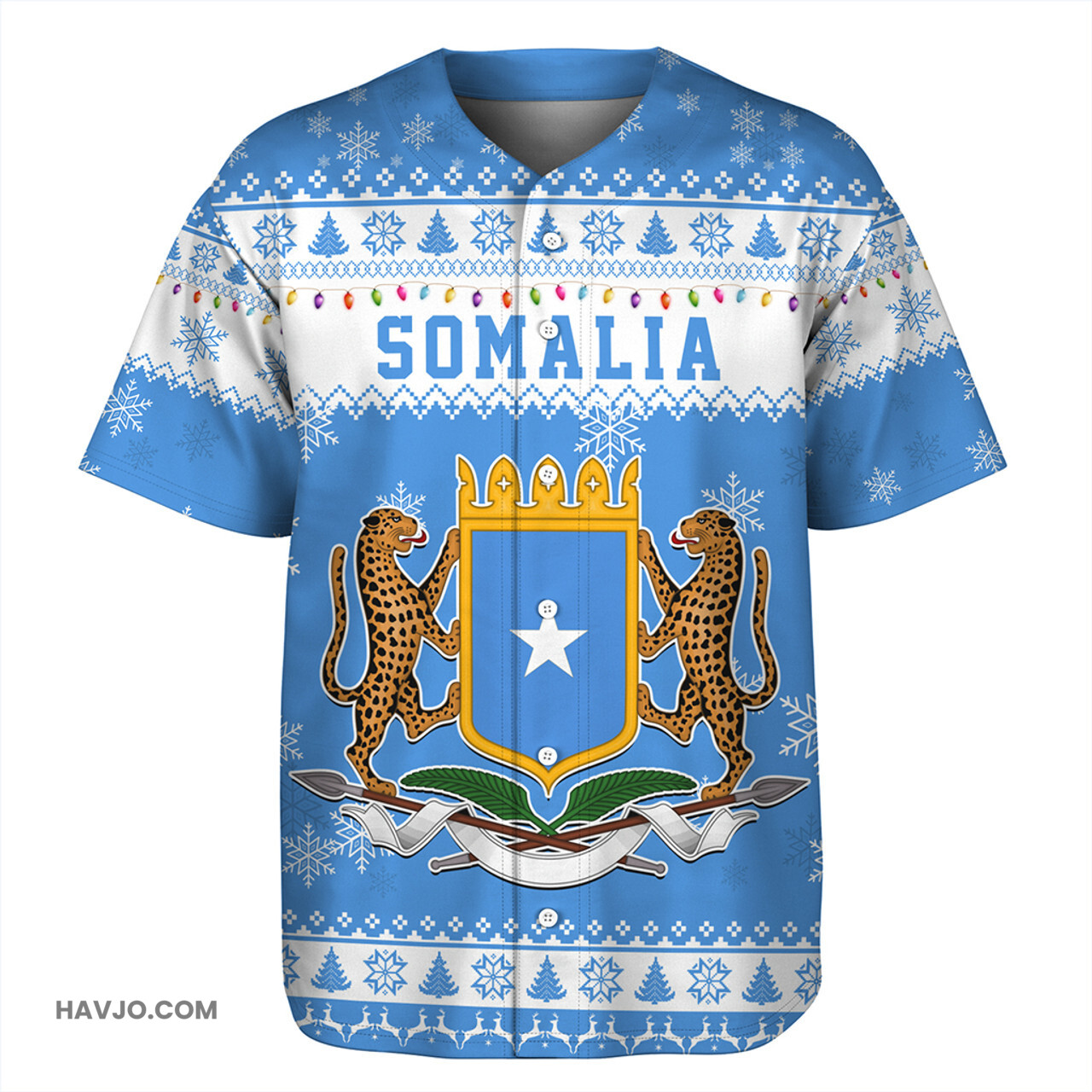Somalia Christmas Style Pattern Baseball Jersey