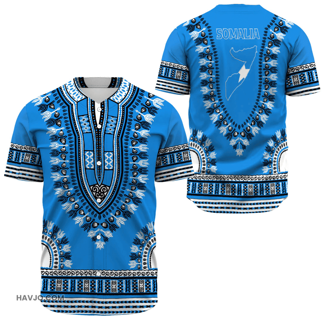 Somalia Traditional Dashiki Baseball Jersey