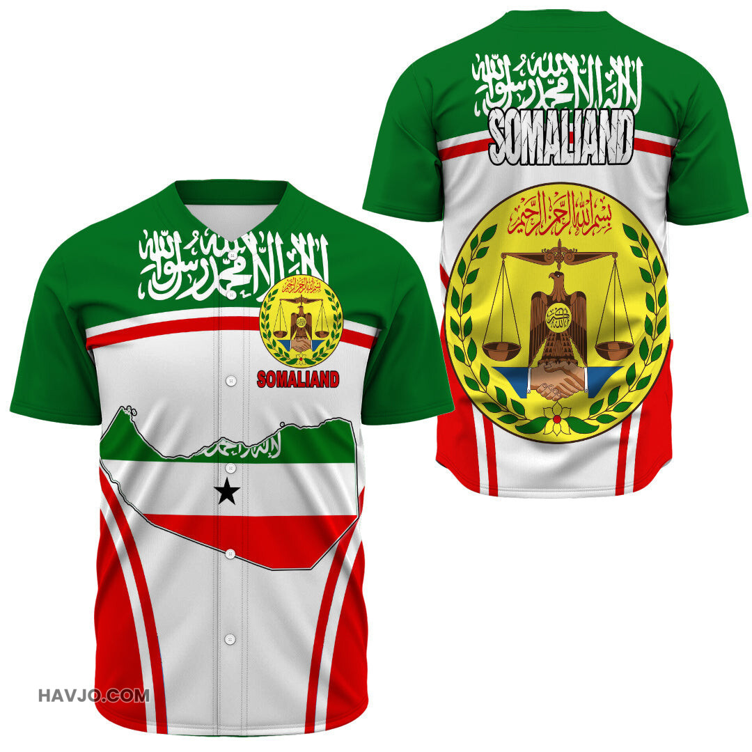 Somaliand Active Flag Baseball Jersey