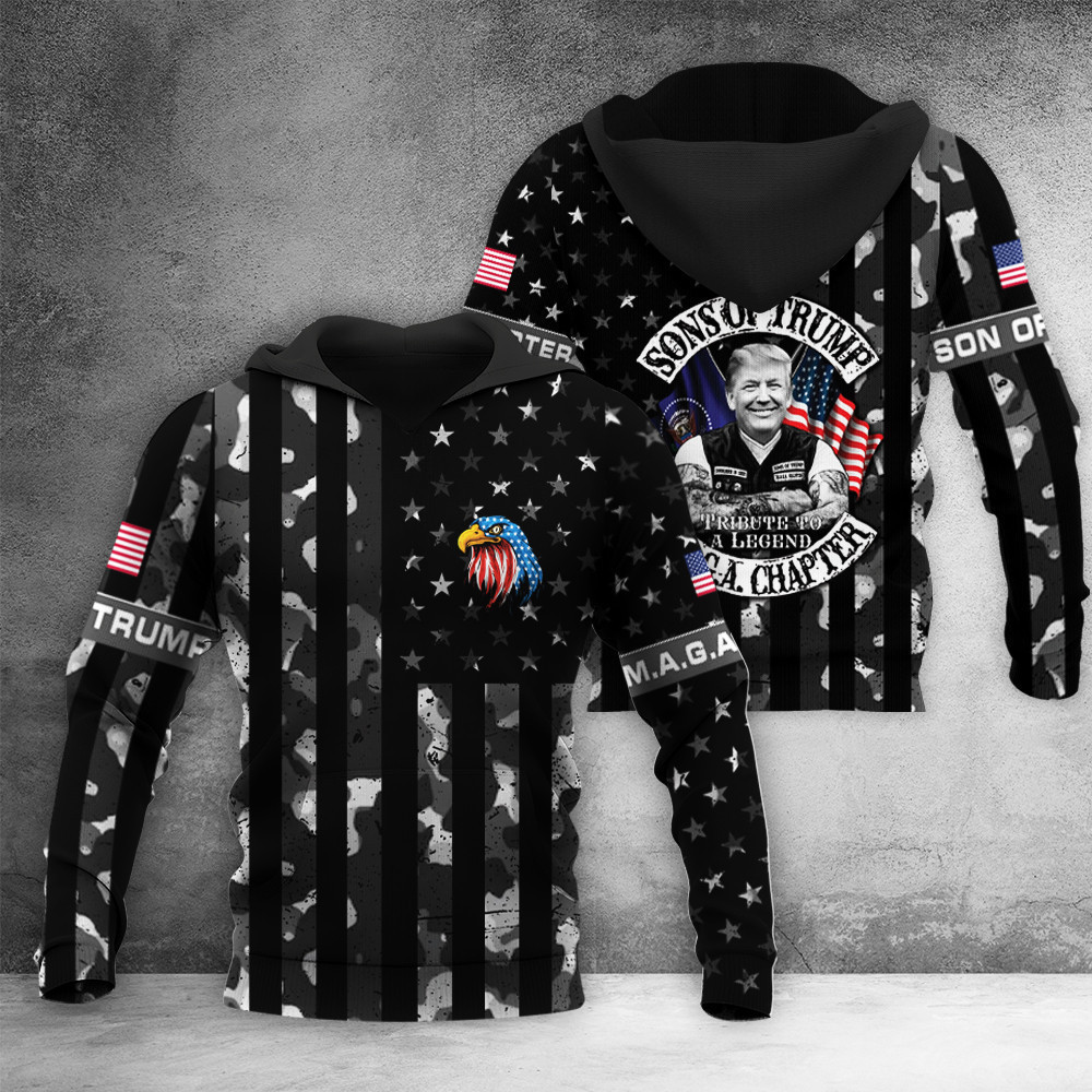 Son Of Trump 2024 MAGA Chapter Hawaiian Shirt Eagle Donald Trump Button Up Shirt - Image 4